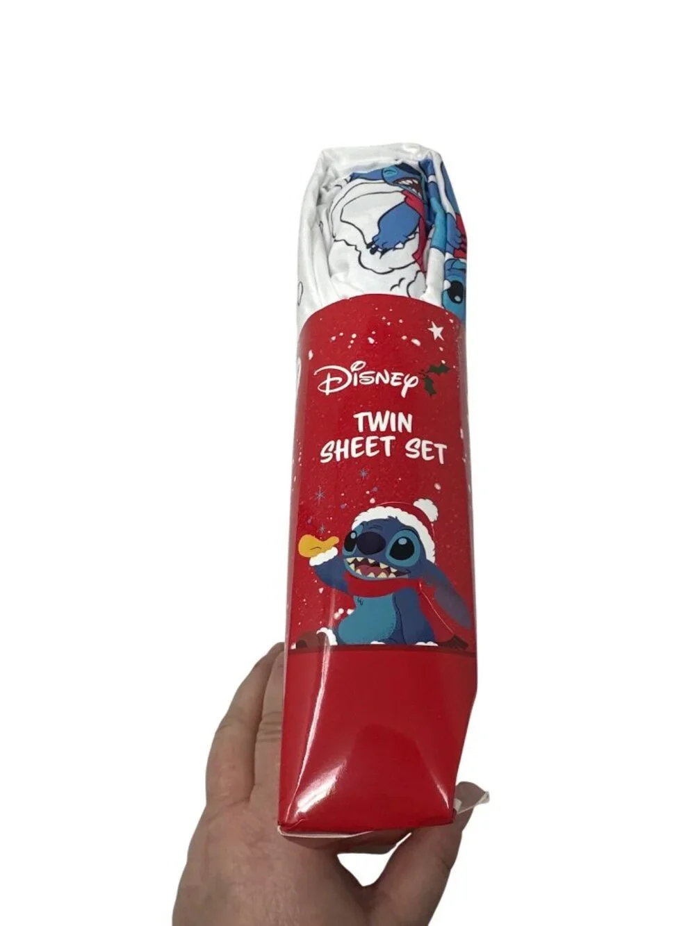 Disney Stitch Twin Sheet Set Flat Sheet Fitted Sheet Pillowcase Holiday Design